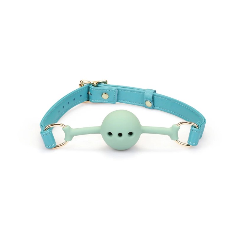 Кляп Liebe Seele Blue Lamb Leather Ball Gag with Velvet Lining