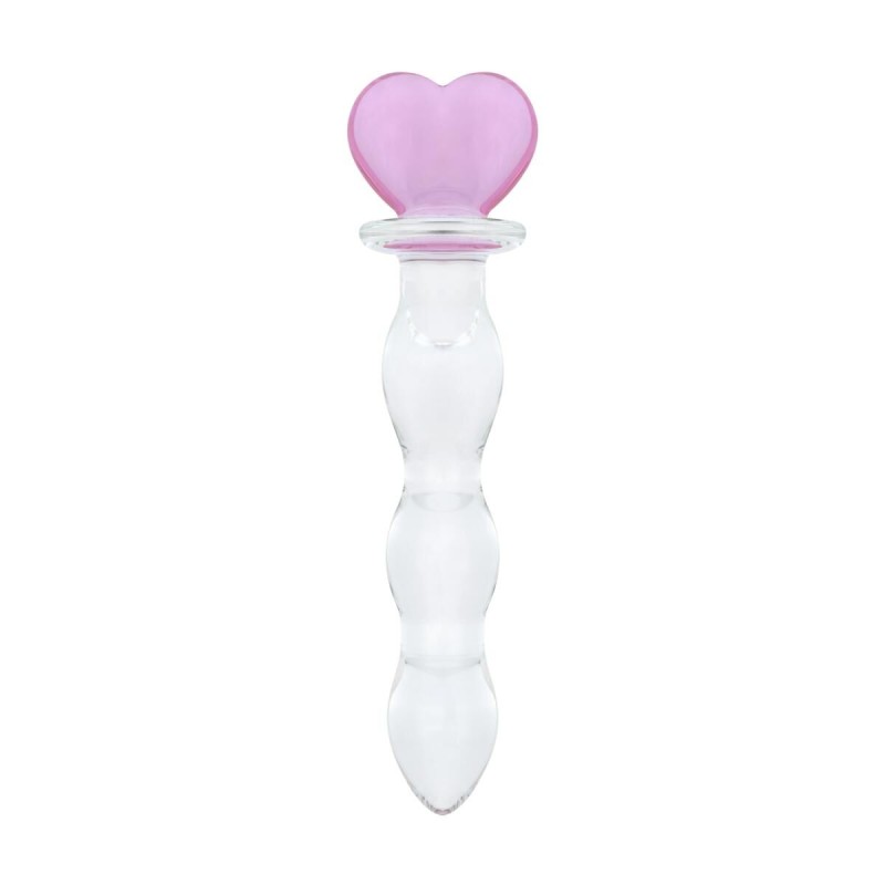 Скляний анальний ланцюжок Gildo Glass Butt Plug Heart Shape No. 35