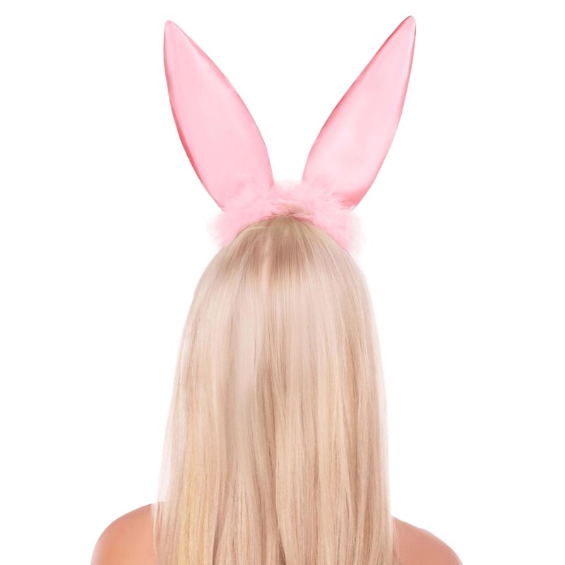 Ушки зайки Leg Avenue Bendable Marabou Trimmed Satin Bunny Ears Pink