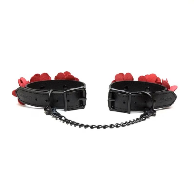 Поножи Liebe Seele Flower Rhythm - Black and Red Leather Flowers Hand Cuffs