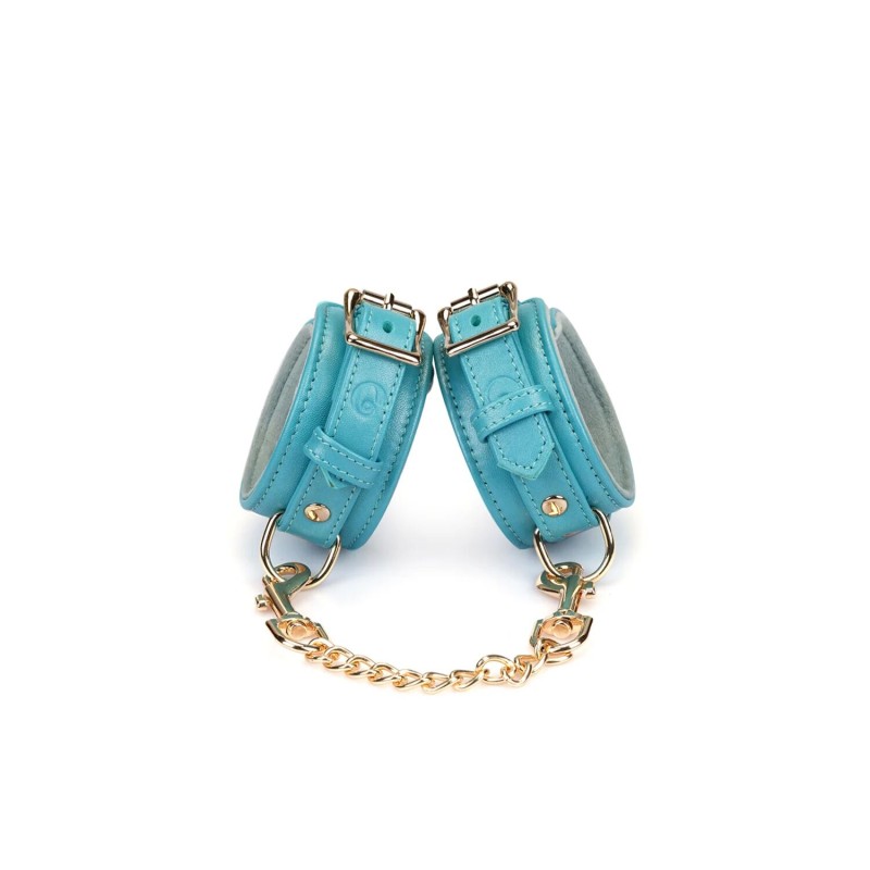Наручники Liebe Seele Blue Lamb leather Wrist Cuffs with Velvet Lining