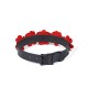 Ошейник с поводком Liebe Seele Flower Rhythm - Black and Red Leather Flowers collar with Leash