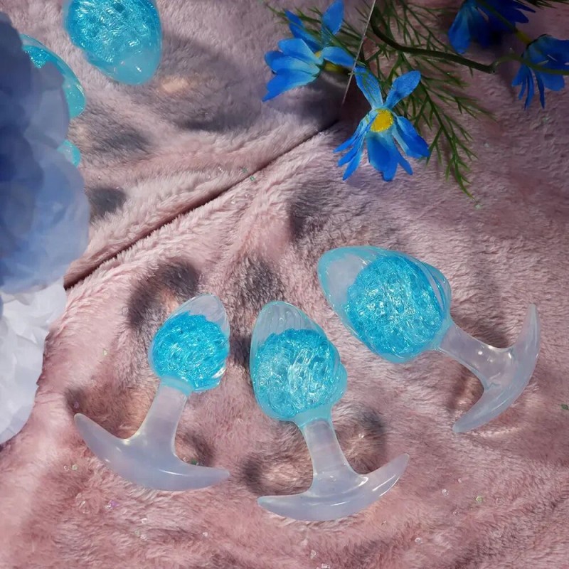 Анальна пробка Liebe Seele Icecream-shaped Crystal Anal Plug - Blue Medium