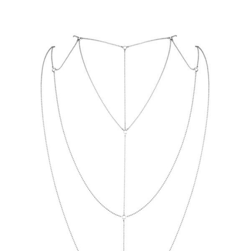 Ланцюжок для спини Bijoux Indiscrets Magnifique Back and Cleavage Chain - Silver, прикраса для тіла