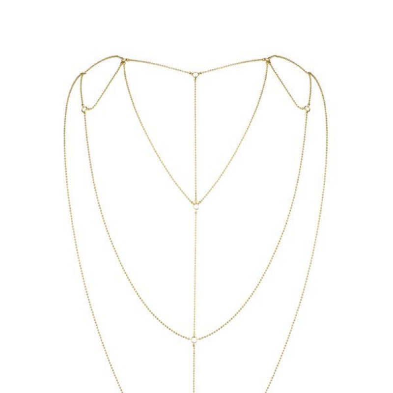 Ланцюжок для спини Bijoux Indiscrets Magnifique Back and Cleavage Chain - Gold, прикраса для тіла