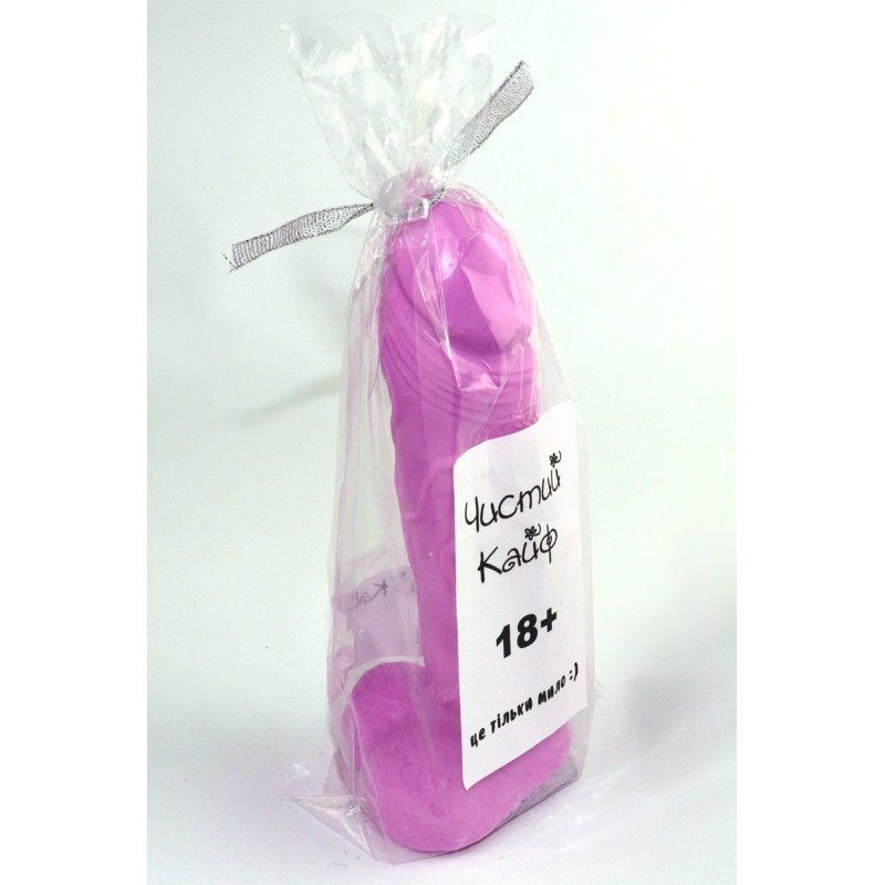 Крафтовое мыло-член с присоской Чистий Кайф Violet size L натуральное