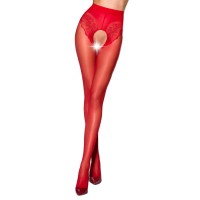 Еротичні колготки Passion TIOPEN 006 1/2 (30 den), red, з вирізом, імітація трусиків