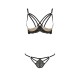 Комплект білизни Passion Exclusive VALERY SET OpenBra L/XL, black, стрепи, трусики, відкритий ліф