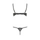 Комплект білизни Passion Exclusive VALERY SET OpenBra L/XL, black, стрепи, трусики, відкритий ліф