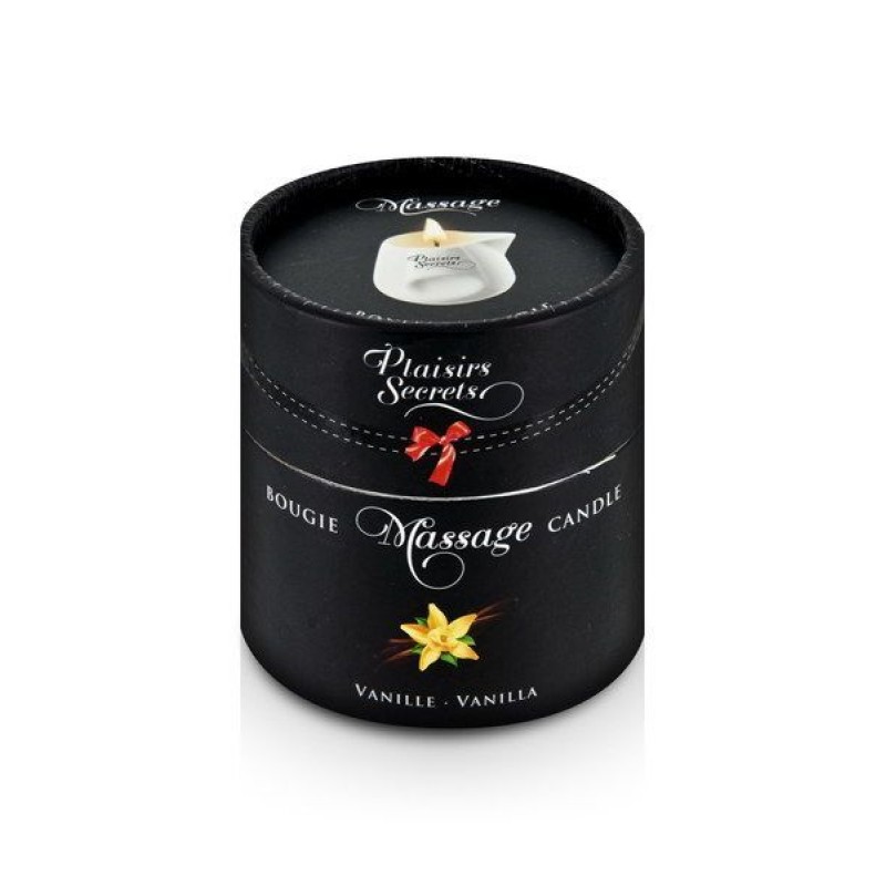 Масажна свічка Plaisirs Secrets Vanilla (80 мл) подарункове паковання, керамічний посуд