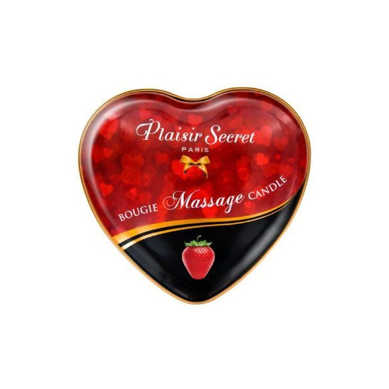 Масажна свічка-серце Plaisirs Secrets Strawberry (35 мл)