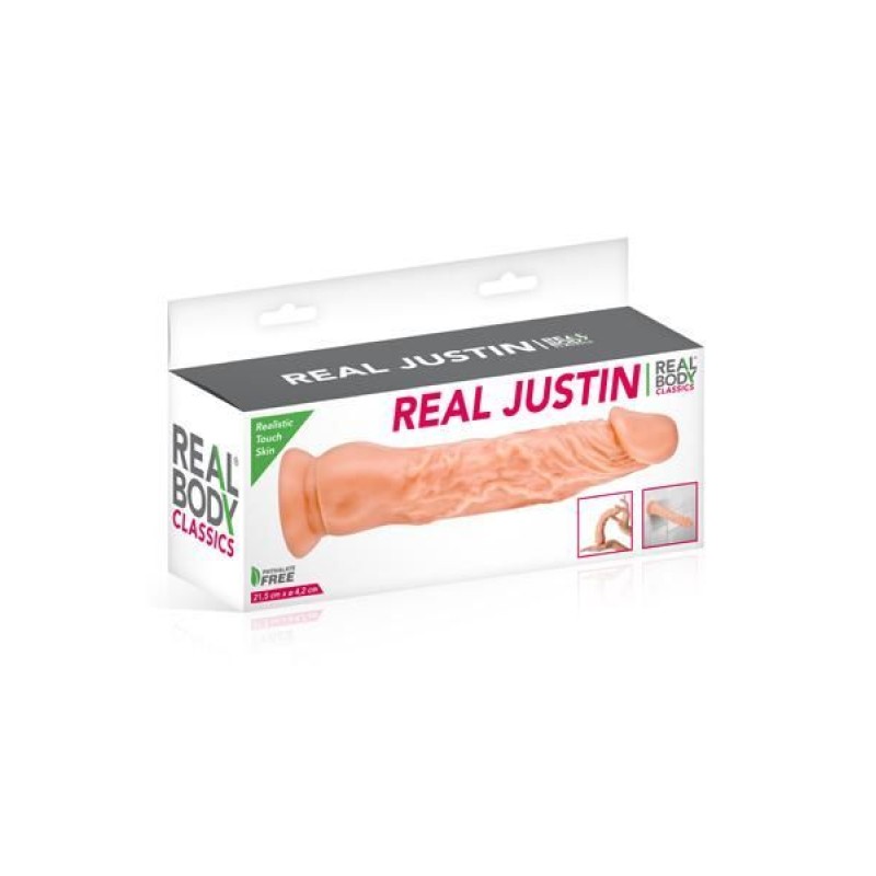 Фалоімітатор Real Body — Real Justin Flesh, TPE, діаметр 4,2 см