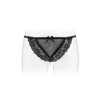 Трусики-стрінги з перлинною ниткою Fashion Secret KATIA Black