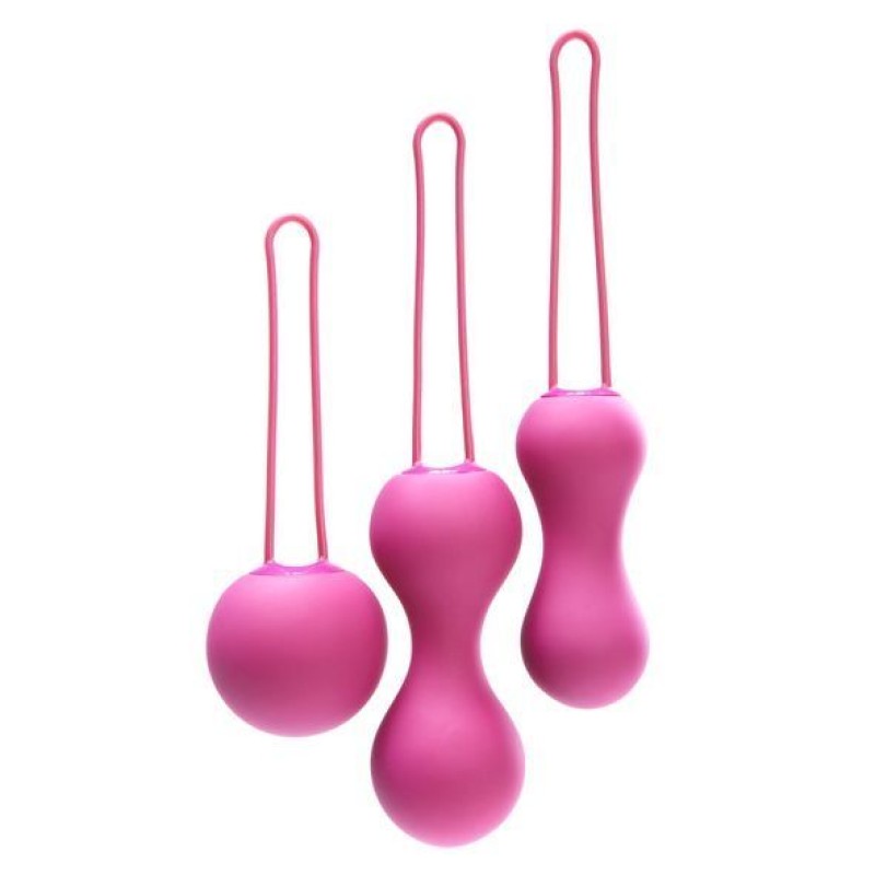 Набор вагинальных шариков Je Joue - Ami Fuchsia, диаметр 3,8-3,3-2,7см, вес 54-71-100гр  + подарок косметичка