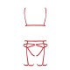 Комплект білизни Passion Exclusive MAGALI SET OpenBra L/XL, red, стрепи, ліф, трусики і пояс