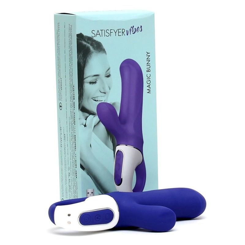 Потужний вібратор-кролик Satisfyer Vibes Magic Bunny, два мотори, литий силікон, 12 режимів роботи