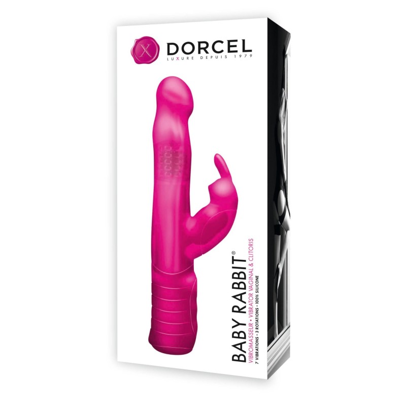 Вібратор-кролик Dorcel Baby Rabbit Pink з перлинним масажем і головкою, що обертається