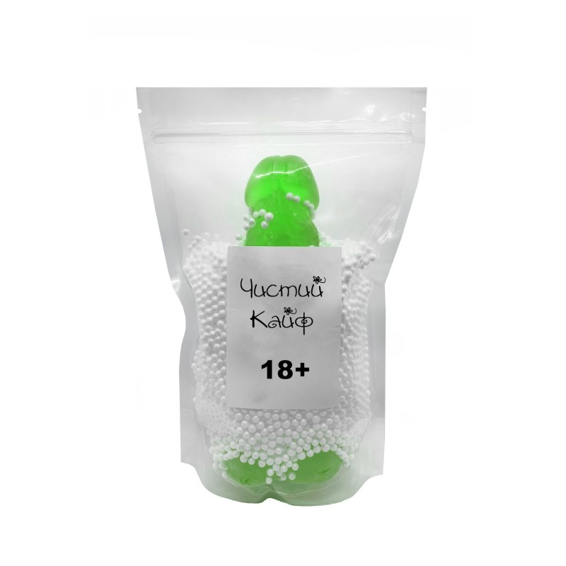 Крафтове мило-член із присоскою Чистий Кайф Green size XL, натуральне