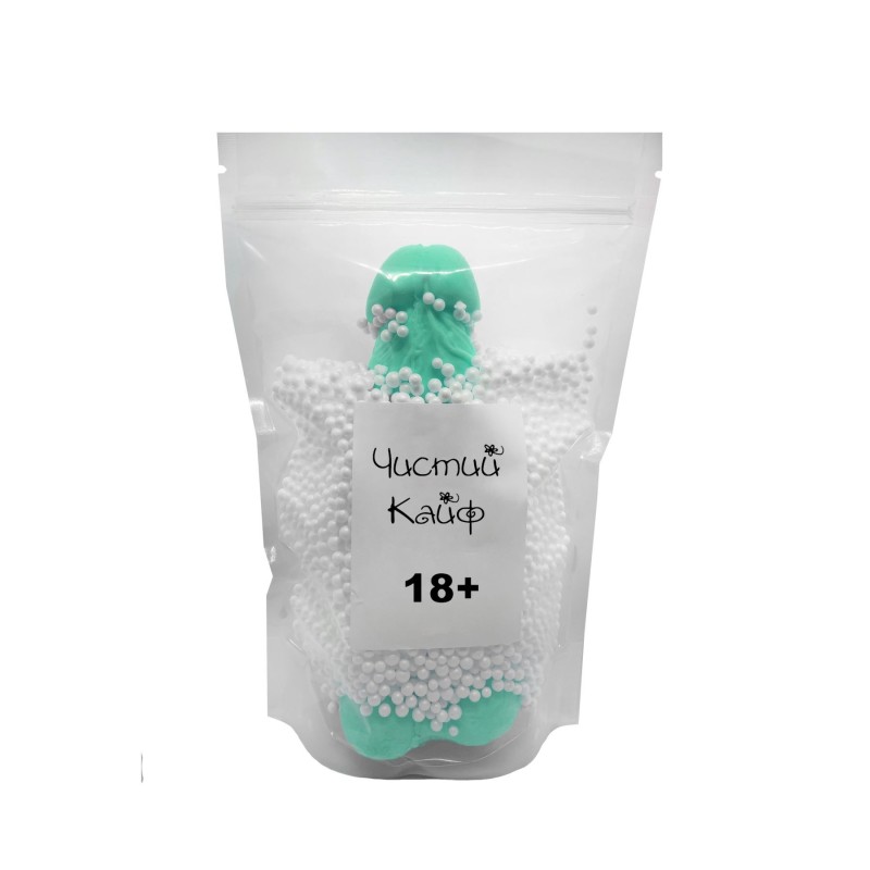 Крафтове мило-член із присоскою Чистий Кайф Turquoise size XL, натуральне