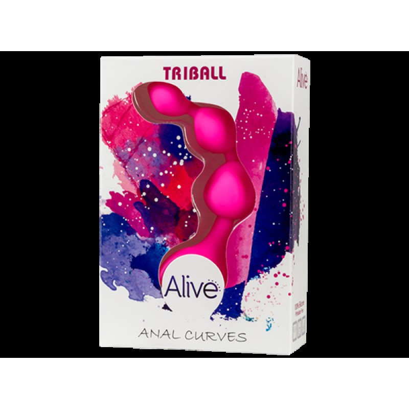 Анальні кульки Alive Triball Pink, силікон макс. діаметр 2 см