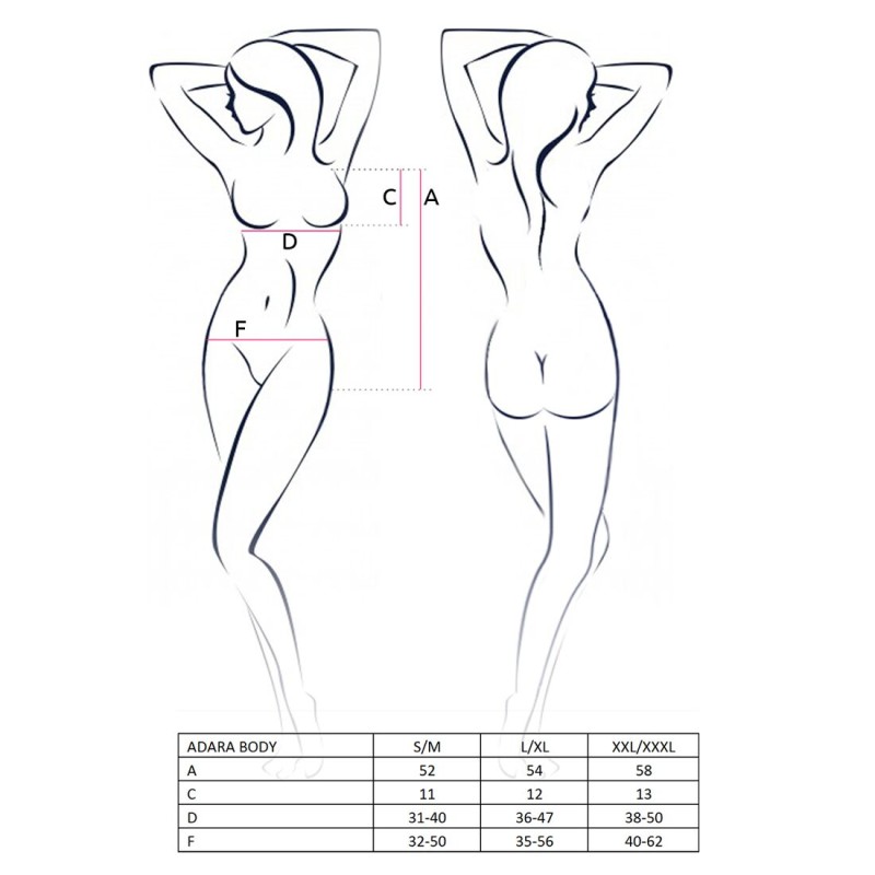 Боді монокіні Passion ADARA BODY S/M, red