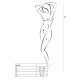 Бодистокинг Passion BS007 white, комбинезон, закрытые плечи, рукав 3/4