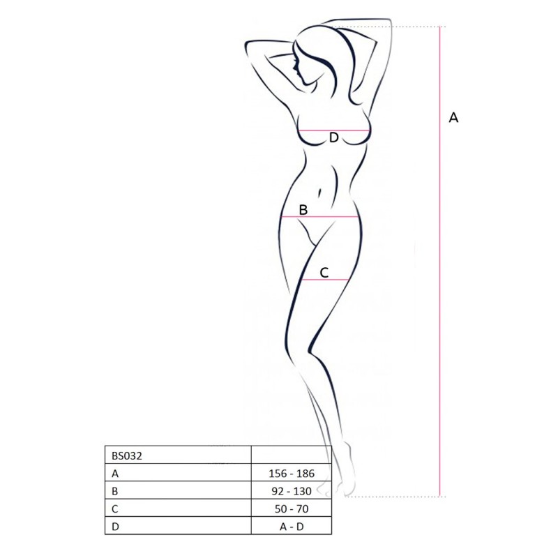 Бодістокінг Passion BS032 white, комбінезон, топ і велика сітка