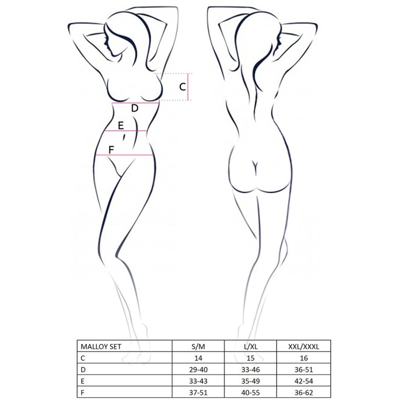 Костюм зайки Passion MALLOY SET L/XL, трусики, топик и ушки