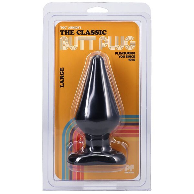 Анальна пробка Doc Johnson Smooth Classic Large - Black, макс. діаметр 5,7 см