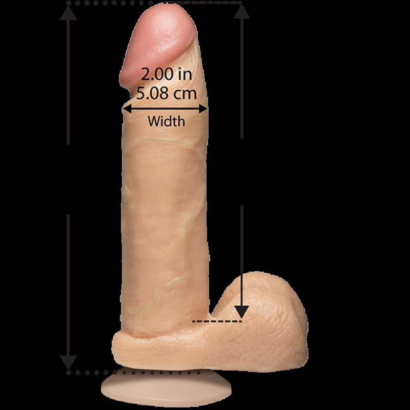 Фалоімітатор Doc Johnson The Realistic Cock 8 inch White - PVC, Vack-U-Lock, діаметр 5,1 см