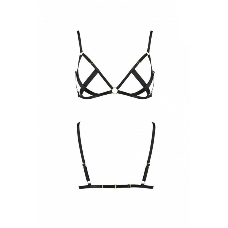 Відкритий бюстгальтер-стрепи Passion Exclusive NICKY BRA S/M, black