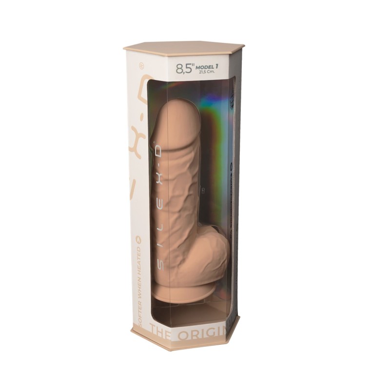 Фалоімітатор SilexD Norman Flesh (MODEL 4 size 8.5in), двошаровий, силікон + Silexpan, діаметр 5 см