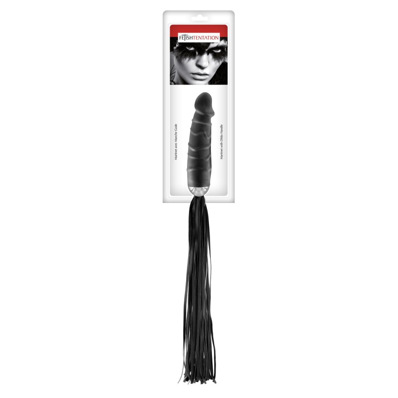 Флогер з ручкою-дилдо Fetish Tentation Whip with Dildo Handle