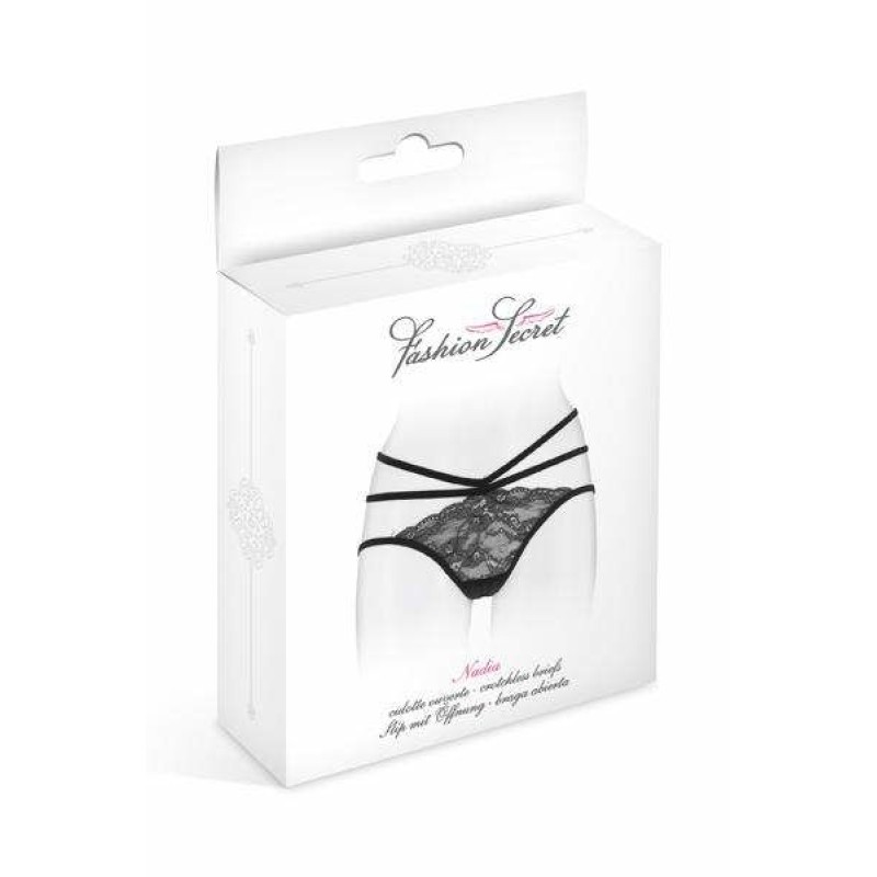 Трусики з відкритою попкою Fashion Secret Nadia Black