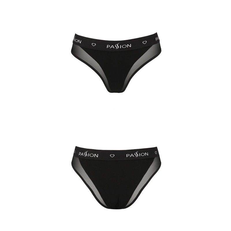 Трусики з прозорою вставкою Passion PS002 PANTIES M, black