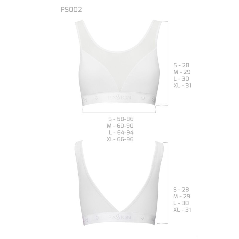Топ з прозорою вставкою Passion PS002 TOP XL, white