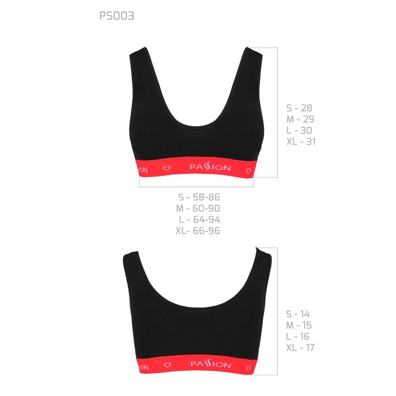 Спортивний топ на широких бретелях Passion PS003 TOP L, black