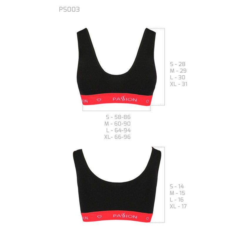 Спортивний топ на широких бретелях Passion PS003 TOP S, black