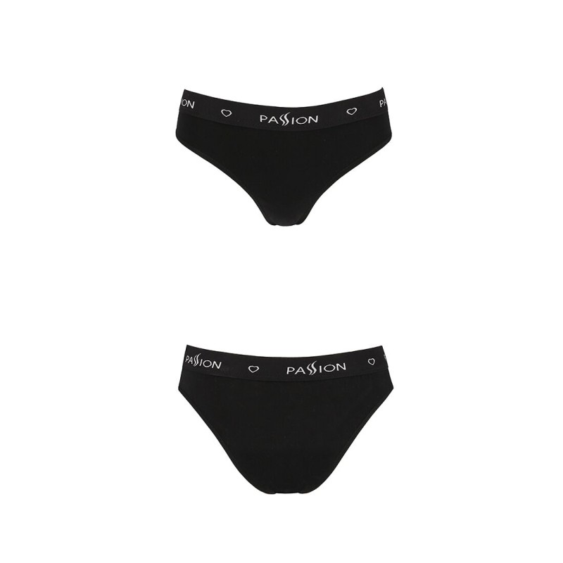 Трусики-сліпи з бавовни та еластаном Passion PS004 PANTIES L, black