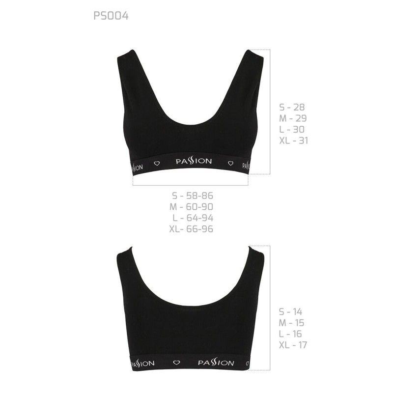 Спортивний топ з широкою гумкою Passion PS004 TOP XL, black