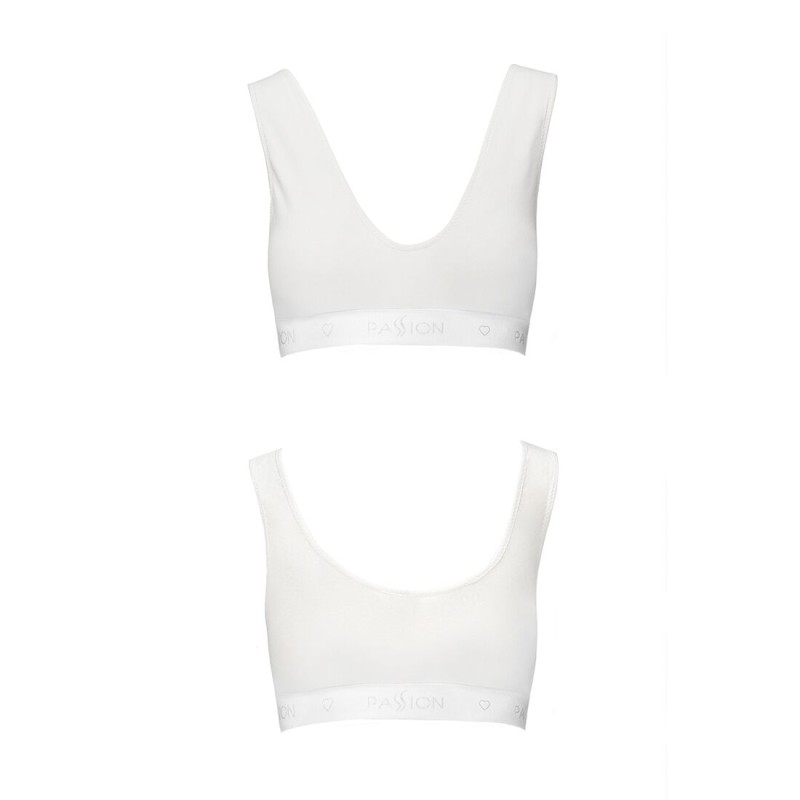 Спортивный топ из эластичного хлопка Passion PS005 TOP L, white