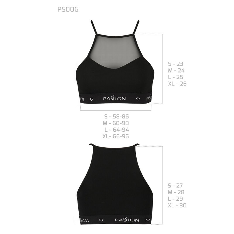 Спортивний топ з прозорою вставкою Passion PS006 TOP L, black