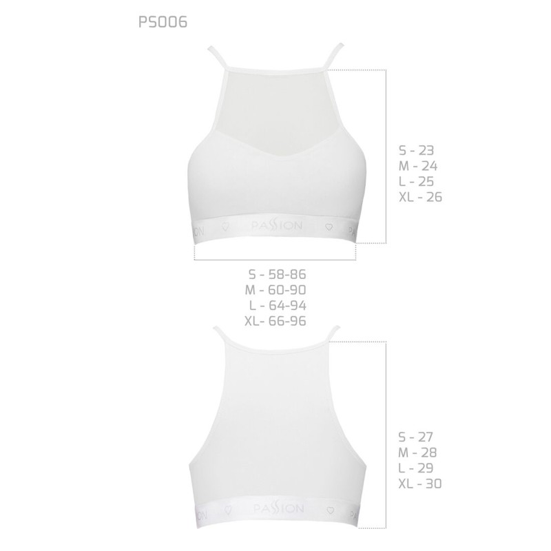 Спортивний топ з прозорою вставкою Passion PS006 TOP S, white