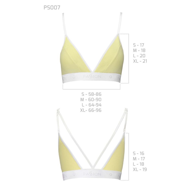 Спортивний топ з подвійними бретелями Passion PS007 TOP S, yellow