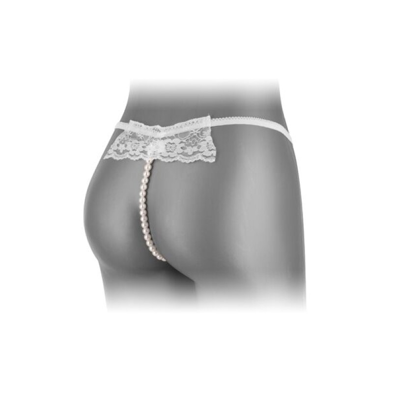 Трусики-стрінги з перлинною ниткою Fashion Secret KATIA White