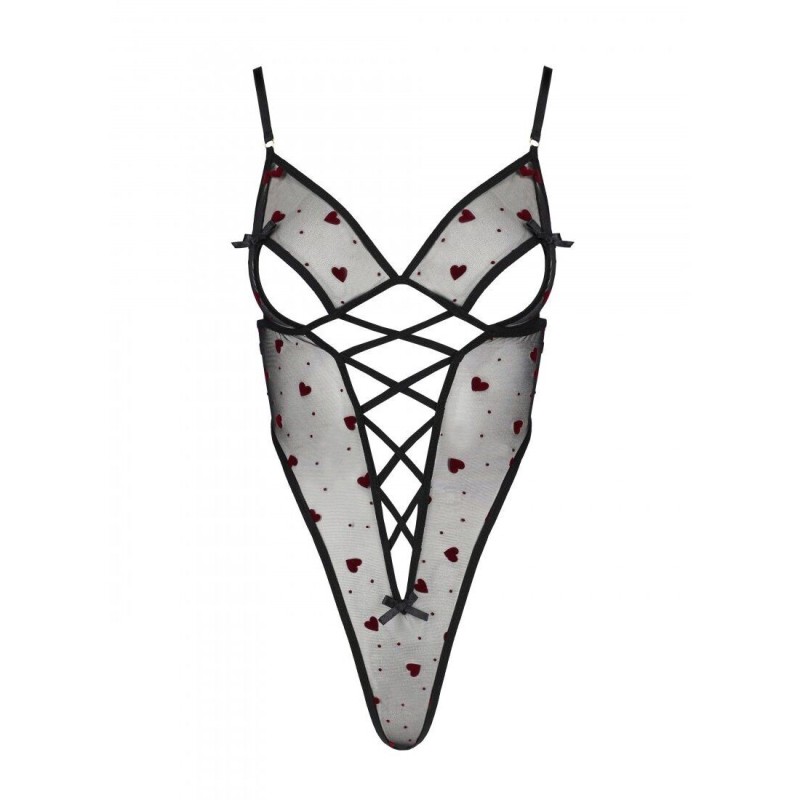 Еротичний боді з малюнком Passion LOVELIA BODY L/XL, black