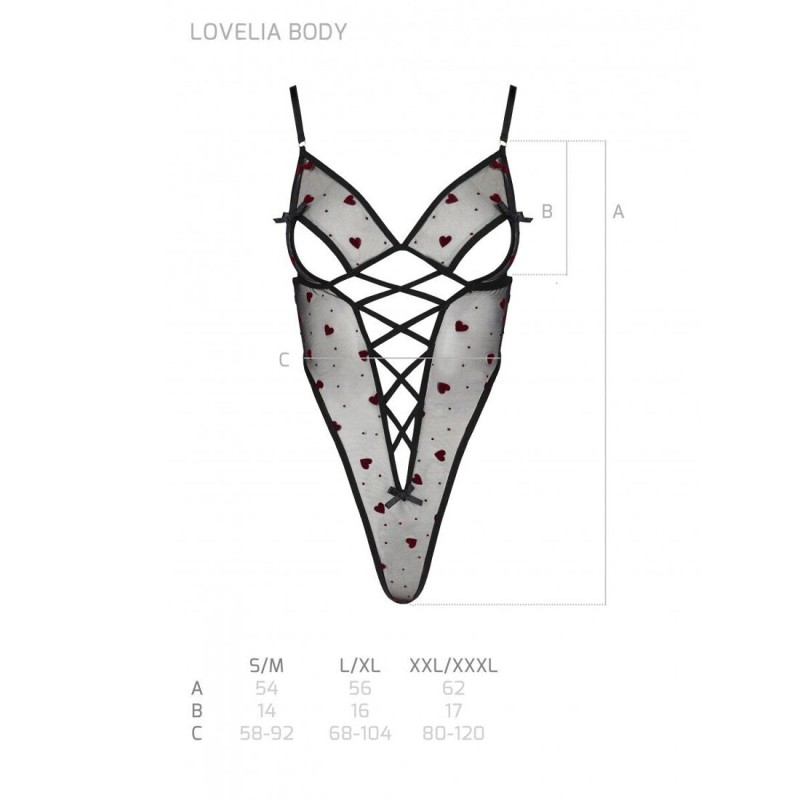 Еротичний боді з малюнком Passion LOVELIA BODY XXL/XXXL, black
