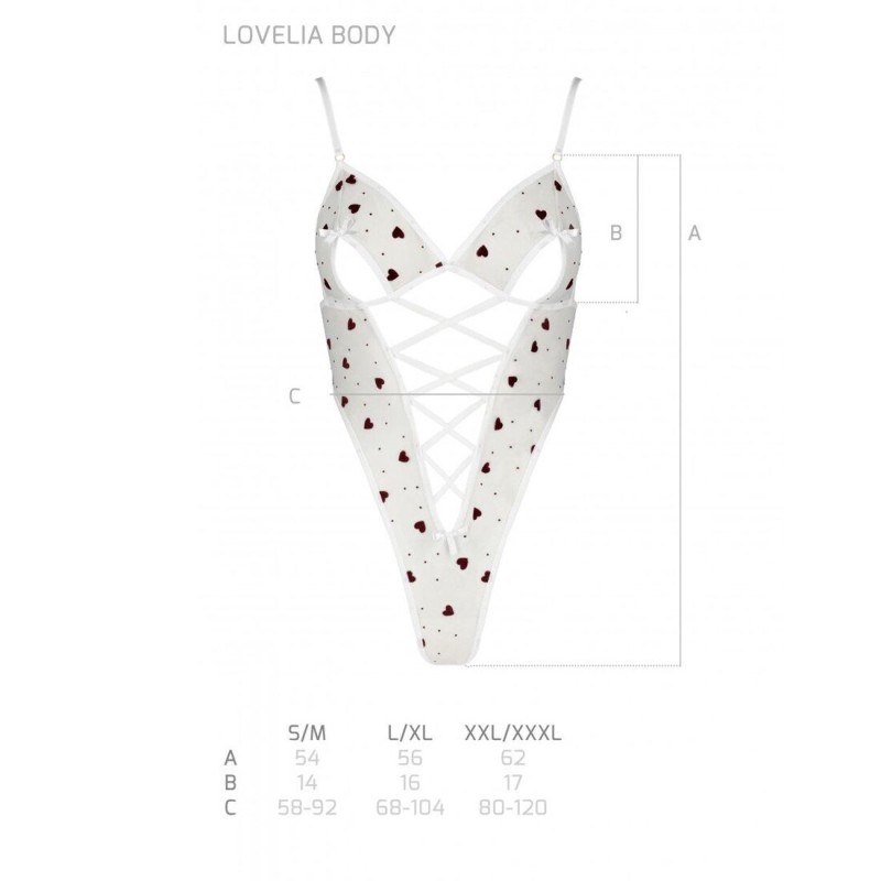 Еротичний боді з малюнком Passion LOVELIA BODY S/M, white