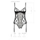 Корсет з підв'язками, стрінги Passion LOVELIA CORSET L/XL, black