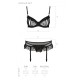 Сексуальный комплект с поясом для чулок Passion LOVELIA SET L/XL, black